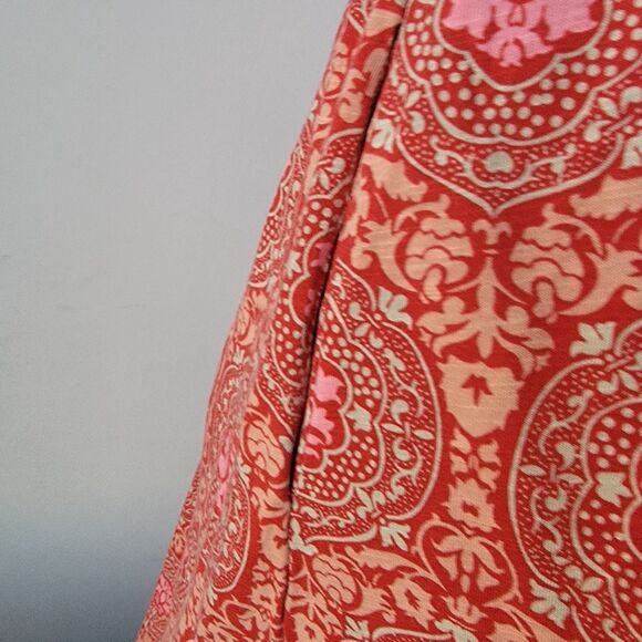 Boden Women's Tie Back Jersey Maxi Dress sz 14R Poinsettia Exotic Tile Ruffle - Picture 6 of 9